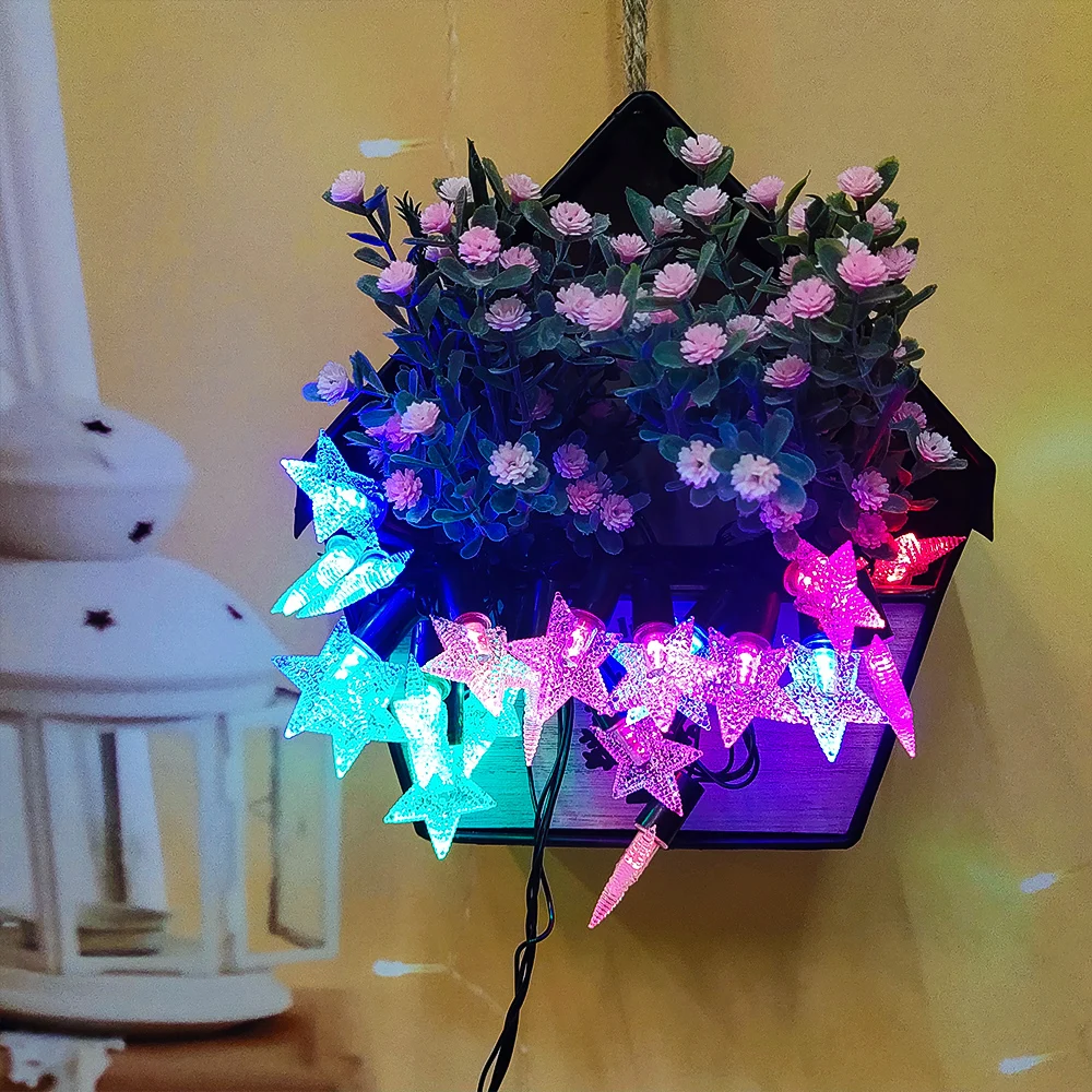 

STAR String Lights Fairy Lights EU Plug 20 LED String Lights Waterproof Hanging Lights Decorative Christmas Lights Party Patio
