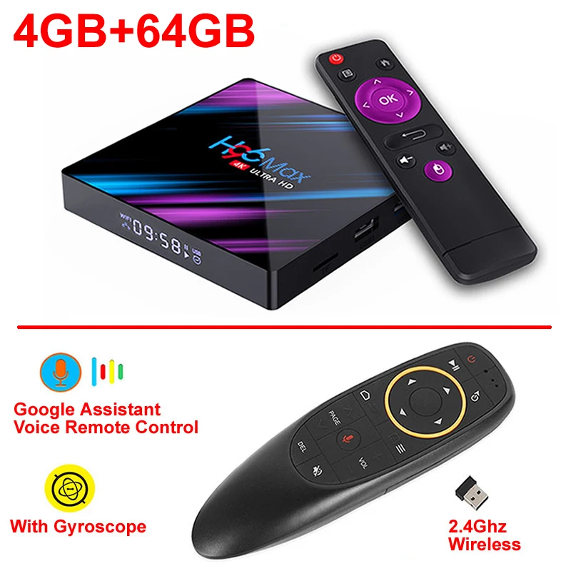 H96 MAX 3318 Android 9,0 Smart tv Box Rockchip RK3318 4 Гб ОЗУ 64 Гб ПЗУ BT4.0 USB3.0 2,4G 5G двойной wifi 3D 4K HDR медиаплеер - Цвет: 4GB 64GB add G10