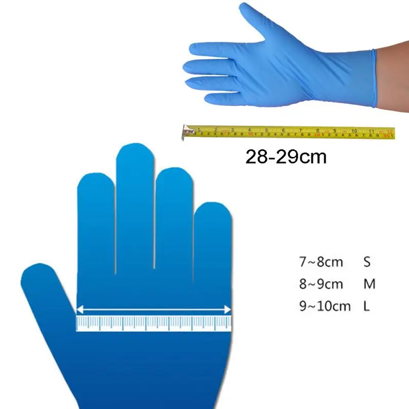 

50pairs 12 inches Disposable Washing Cleaning Nitrile Gloves Work Safety Gloves 746D