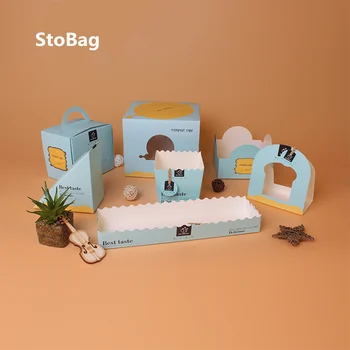 

StoBag 10pcs Bread Paper Tray Toast Bread Biscuit Tray Carrot Meal Box Croissant Baking Box Baby Show Birthday Party Supplies