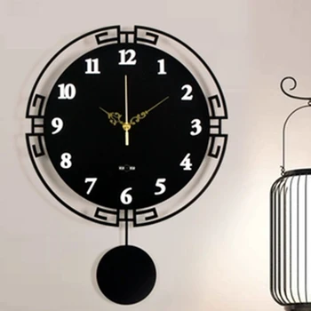 

Creative Chinese Style Wall Clock Luxury Retro Living Room Wall Clock Mute Bedroom Relojes Madera Pared Home Decoration DD50WC