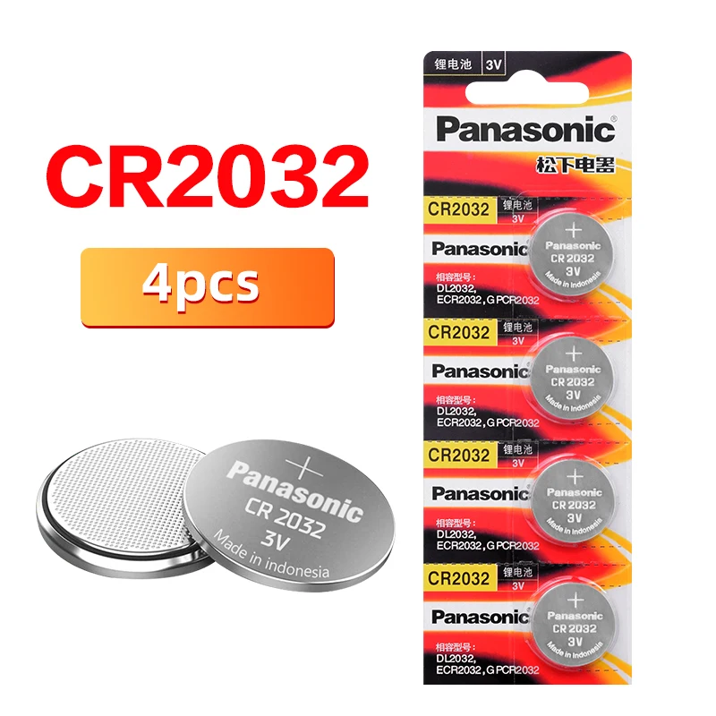 PANASONIC-pilas de botón originales cr2032, 4 Uds., 3V, relojes de iones de litio, control remoto, grabadora de voz digital, cr2032