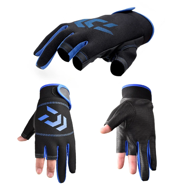 Guantes de pesca al aire libre de 3 dedos, guantes de pesca cortados, accesorios de pesca impermeables, accesorios de pesca de carpa
