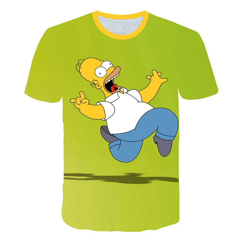 

Simpsons animation 3D printed T-shirts men's women's children's with round collar and short sleeves summer kid's funny camiseta