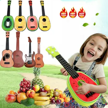 

32CM Children Kids Learn Guitar 4 String Ukulele Cute Mini Fruit Can Play Simple Musical Ukulele Toys Gifts