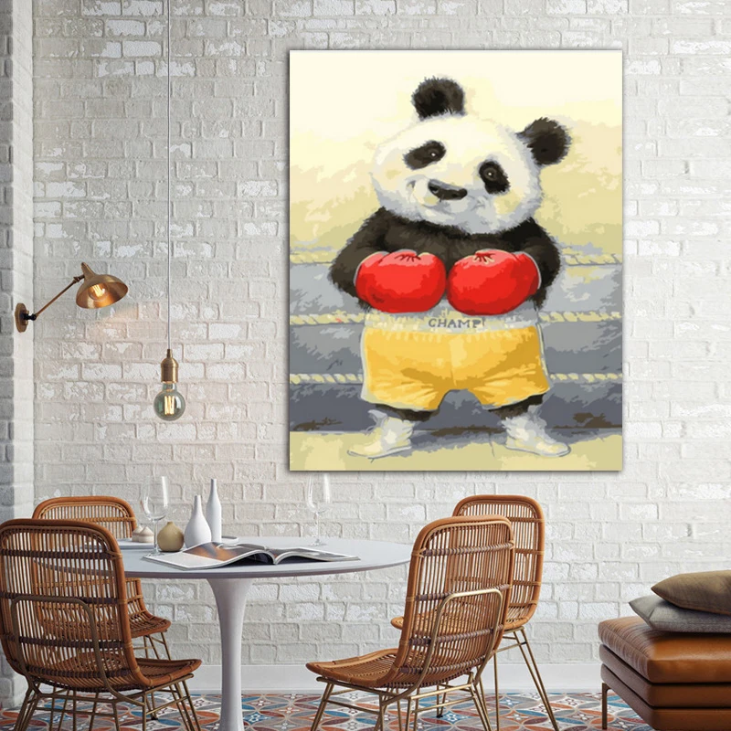 DIY картинки для раскраски по номерам с кунг фу картина &quotПанда&quot Рисунок Рельеф