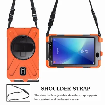 

Case for Samsung Galaxy Tab Active 2 8.0 T390 T395 SM-T395 360 Degree tablet Silicone Hard Cover+Neck Strap & Hand Strap +pen