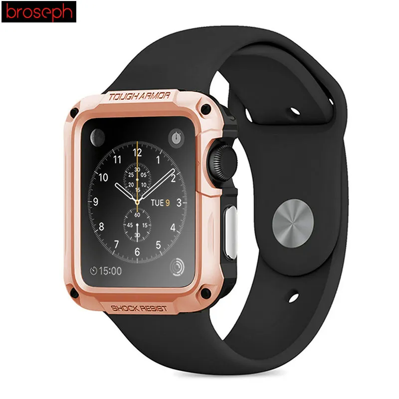 Rose Gold Защитный чехол для Apple Watch 38 мм 42 мм SGP из ТПУ с полным покрытием, защитный чехол для iwatch серии 1 2 3 4 40 мм 44 мм - Цвет: Rose Gold