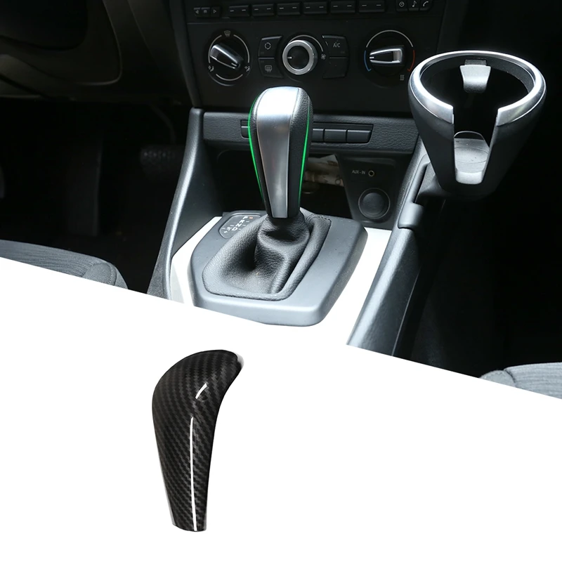 Carbon Fiber ABS Gear Shift Knob Head Cover Trim Sticker for BMW E90