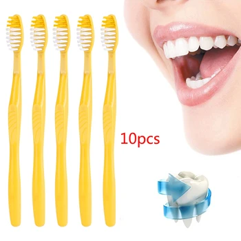 

10Pcs Hotel Disposable Toothbrush Set with Convenient Toothpaste Set Plastic Travel Tooth Cleaning Tools