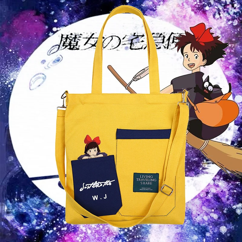 

Anime Kiki's Delivery Service Canvas Shoulder Bag Large Capacity Handbag Women Bags Lady Tote Crossbody Bag