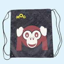 Outdoor Cute Expression Sports Shoulder Drawstring Clothing Storage Bag(Monkey pattern