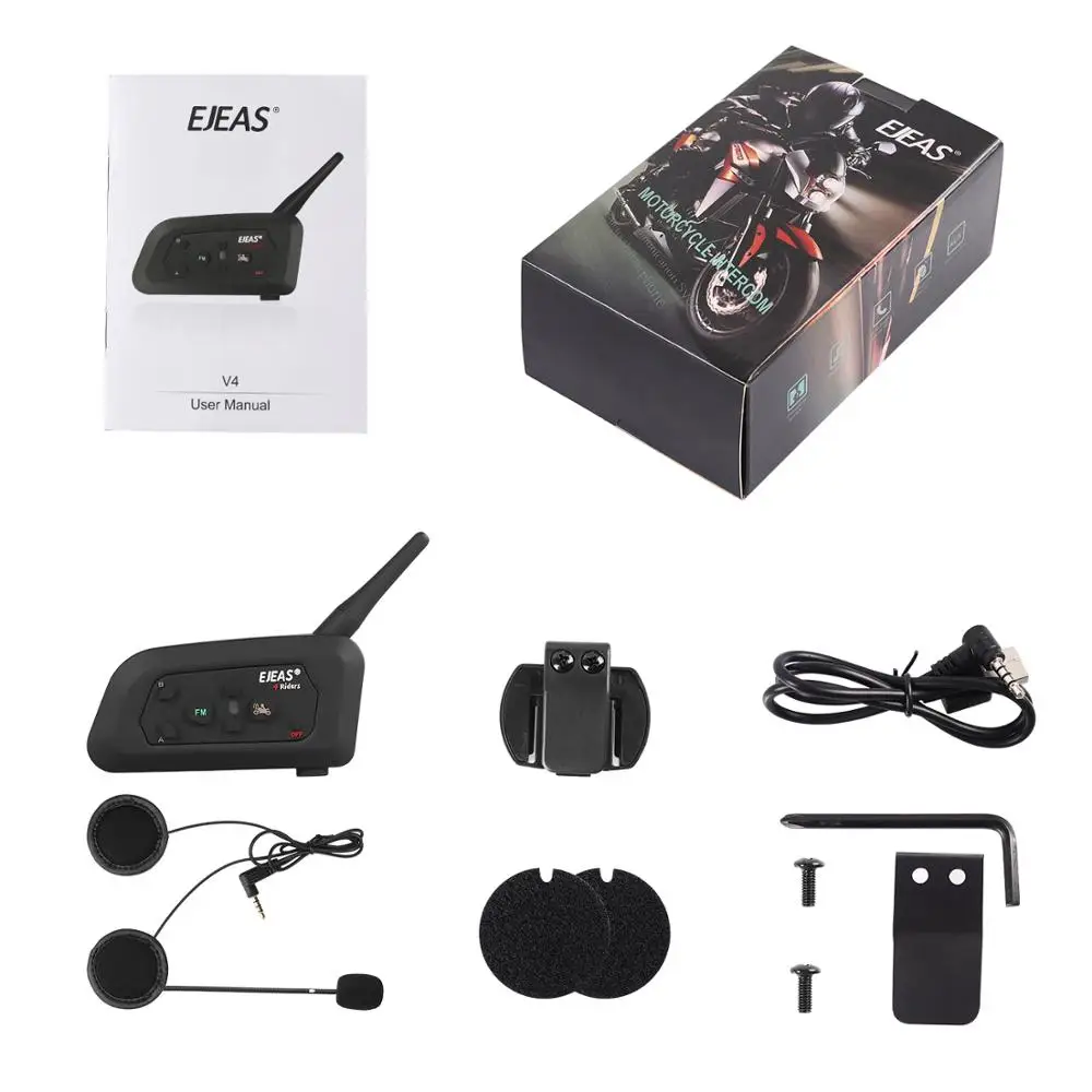 EJEAS V4 Pro Интерком Мото шлем Bluetooth гарнитура 850 мАч 4 человека Cascos Inalambricos динамик