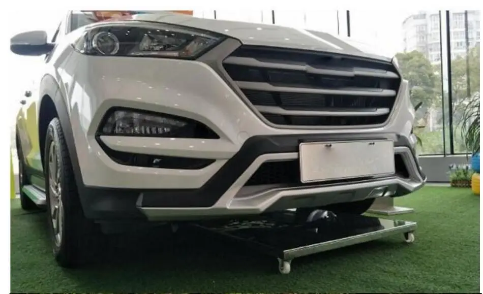 Для Tucson Un 2 шт(передняя+ задняя) Высокое качество ABS пластик хром передний и задний бампер протектор Противоскользящий литье opl