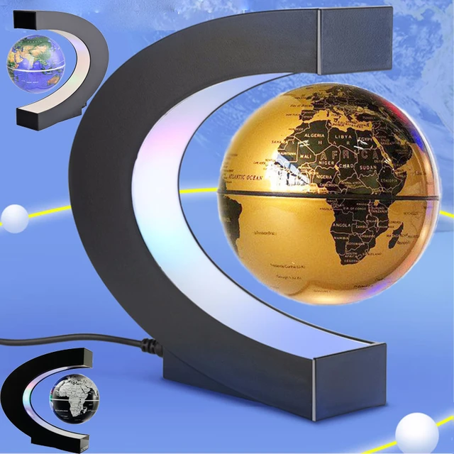 Globe flottant magnétique (lévitation) avec lumière et lampe