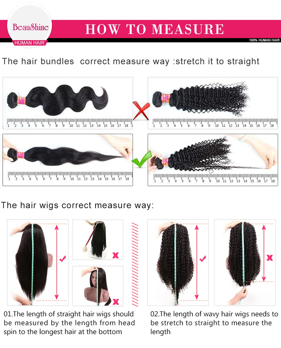 Beaushine brasileiro onda de água pacotes cabelo