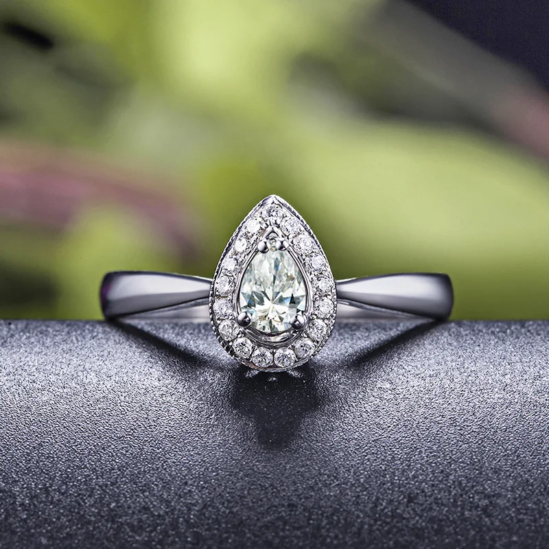 XZ Moissanite Бриллиантовое 18 К Золотое кольцо Настоящее 18 К Золотое кольцо из цельного золота Модная классика вечерние ювелирные изделия Новинка