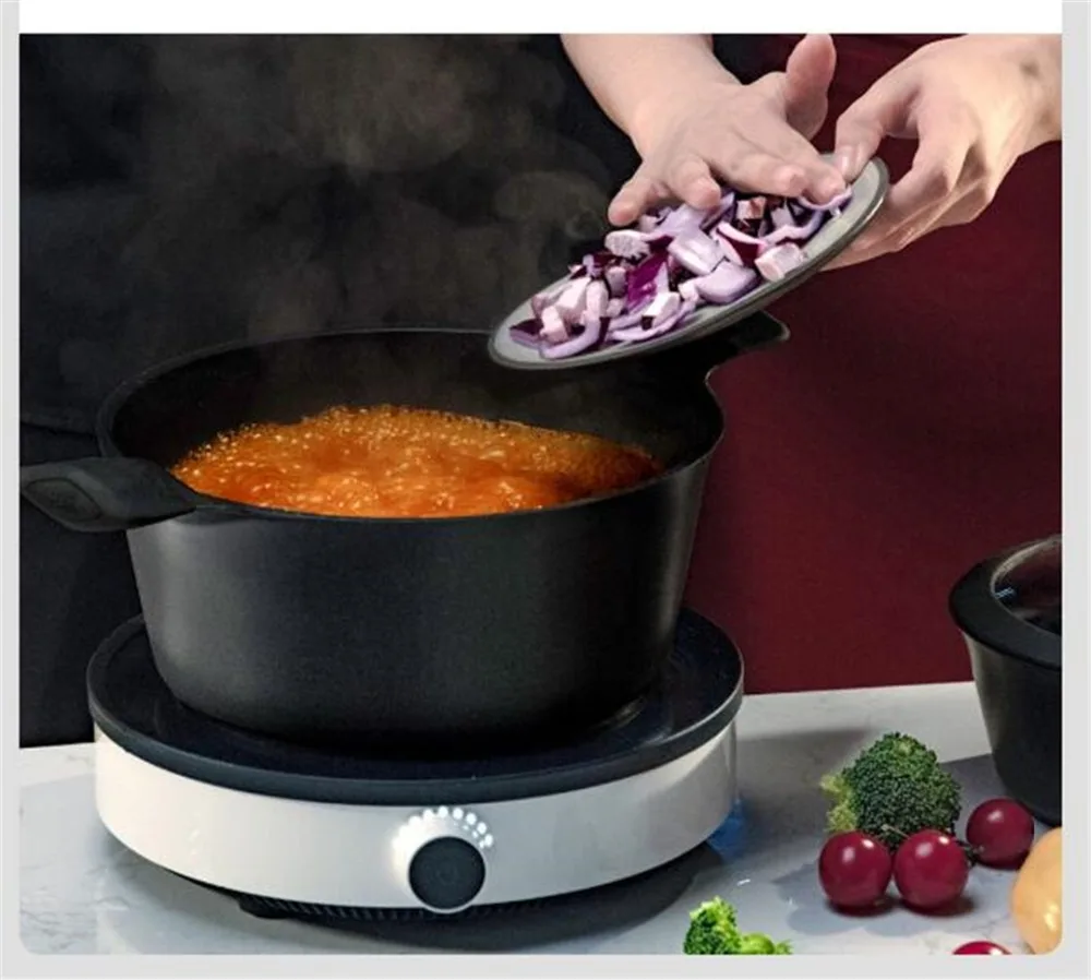 Xiaomi Huohou NonStick Super Platinum Frying Pan Wok Stockpot Milk pan durable Easy to clean High temperature reminder Kitchen Cookware (15)