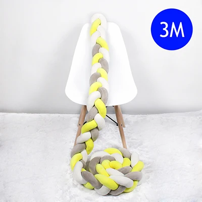 2.5M 3M Length Knot Newborn Bumper Long Knotted Braid Pillow Baby Bed Bumper in the Soft Crib Infant Room Decor - Цвет: As shows 3M