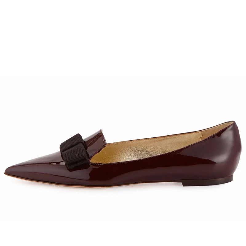 Женские туфли на плоской подошве с бантом бабочкой и острым носком|fashion flat shoes|flat