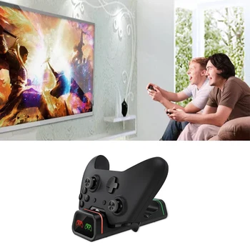 

Dual Wireless Controller Charger Charging Station with 1200MAh Battery Pack USB Cable for One X/S