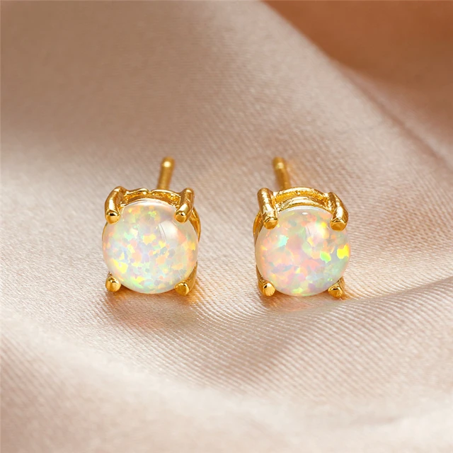 G23 Titanium Hypoallergenic Earrings Cubic Zirconia Opal Birthstone Tiny  Small Stud Earrings for Women Teen Girls Sensitive Ears