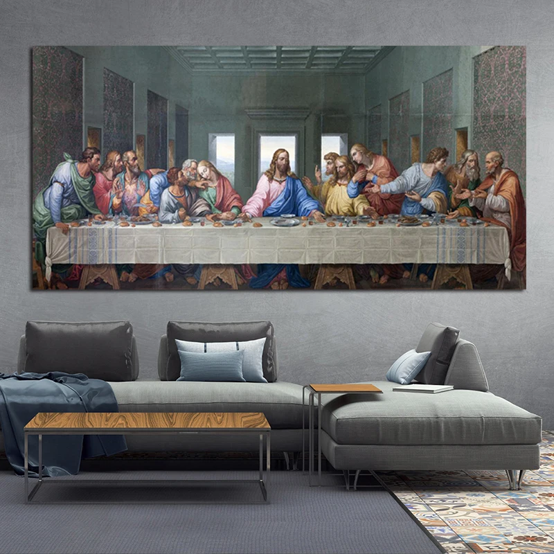 OUCAG Leonardo Da Vinci Тайная вечеря парусиновые плакаты знаменитая древняя религиозная