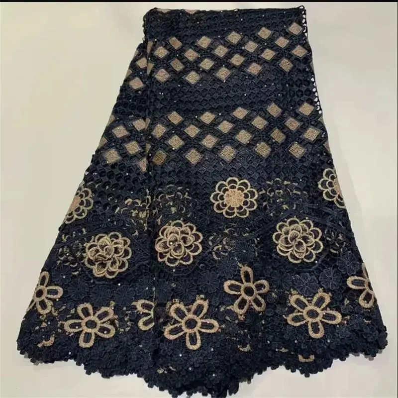 

2020 Latest Guipure Cord Lace Embroidery French African Lace Fabric High Quality Nigeria Lace Fabrics For Wedding ZQA41901