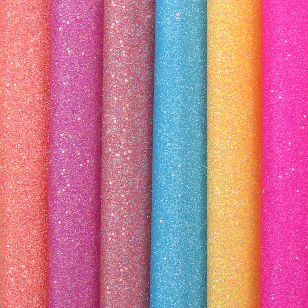6 colors IBOWS, 6 шт., 22*30 см, синтетические кожаные листы, мягкая блестящая ткань для самостоятельной сборки, бант для волос, аксессуары, сумки ручной работы, материалы для рукоделия - Цвет: 6 colors