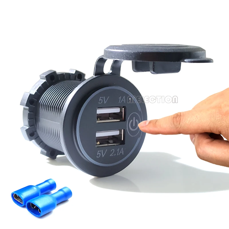 DIY двойной USB светодиодный 3.1A 12 В/24 В USB розетка водонепроницаемый автомобильное зарядное устройство с переключателем для автомобиля RV ATV лодка морской мотоцикл мобильный