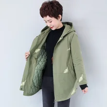Большие размеры, свободное модное хлопковое пальто с капюшоном и принтом, abbigliamento donna inverno, зимняя теплая парка casaco, женская одежда