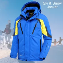 

Men Winter New Outdoor Jet Ski Premium Snow Warm Parkas Jacket Coat Men Outwear Casual Hooded Waterproof Thick Fleece Parka Men