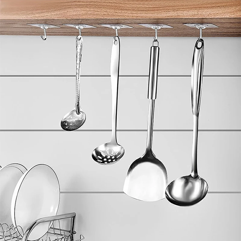 Adhesive Wall Hook Transparent Self Adhesive Hook Wall Hanging Hooks for Hanging Strong Hangers on Wall Decorative for Kitchen Bathroom
