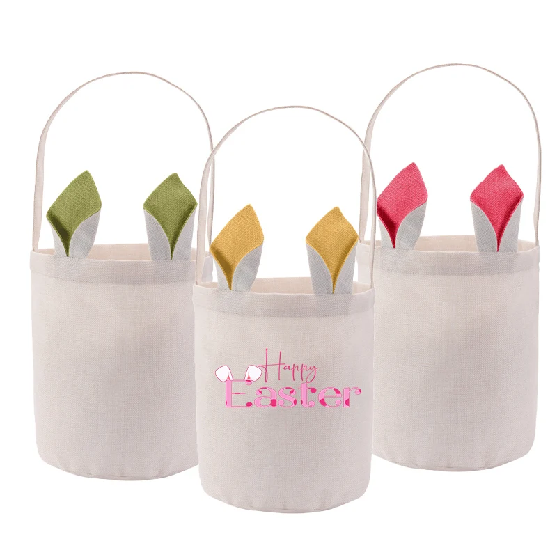 15Pcs Sublimation Easter Bunny Bag With Rabbit Ear Plain Easter Day