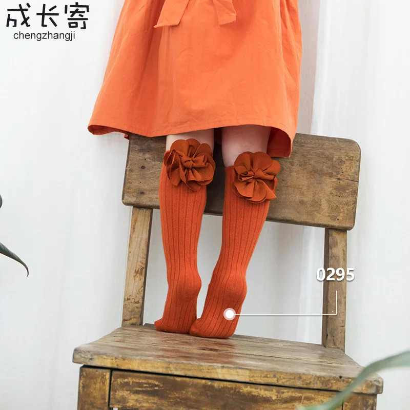 

Growth Send 2019 Spring New Style Girls' Stockings Cute Stripes Cartoon after Bow Socks
