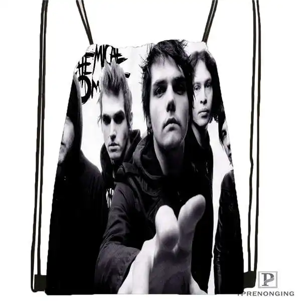 Drawstring Backpack Custom my-chemical-romance походная сумка на шнурке милый рюкзак для детей(черная спинка) 31x40 см#2018611-2 - Цвет: Drawstring Backpack