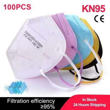 

100PCS KN95 Face Mask FFP2 FFP3 Mask Mascarillas 5-Layer Dust Filter Mask Respirator Breathable Reusable Mouth Masks Fast Ship