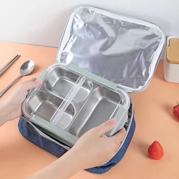 

Waterproof Cooler Tote Lunch Bag Kids Adult Thermal Insulated Travel Picnic Organizer Zipper Food Storage Aluminum Foil Portable