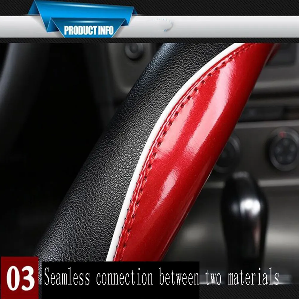 Vehemo 38 см 1 шт. рулевая намотка на руль крышка рулевого колеса автомобиля удобные чехлы авто рулевого колеса декоративная защита