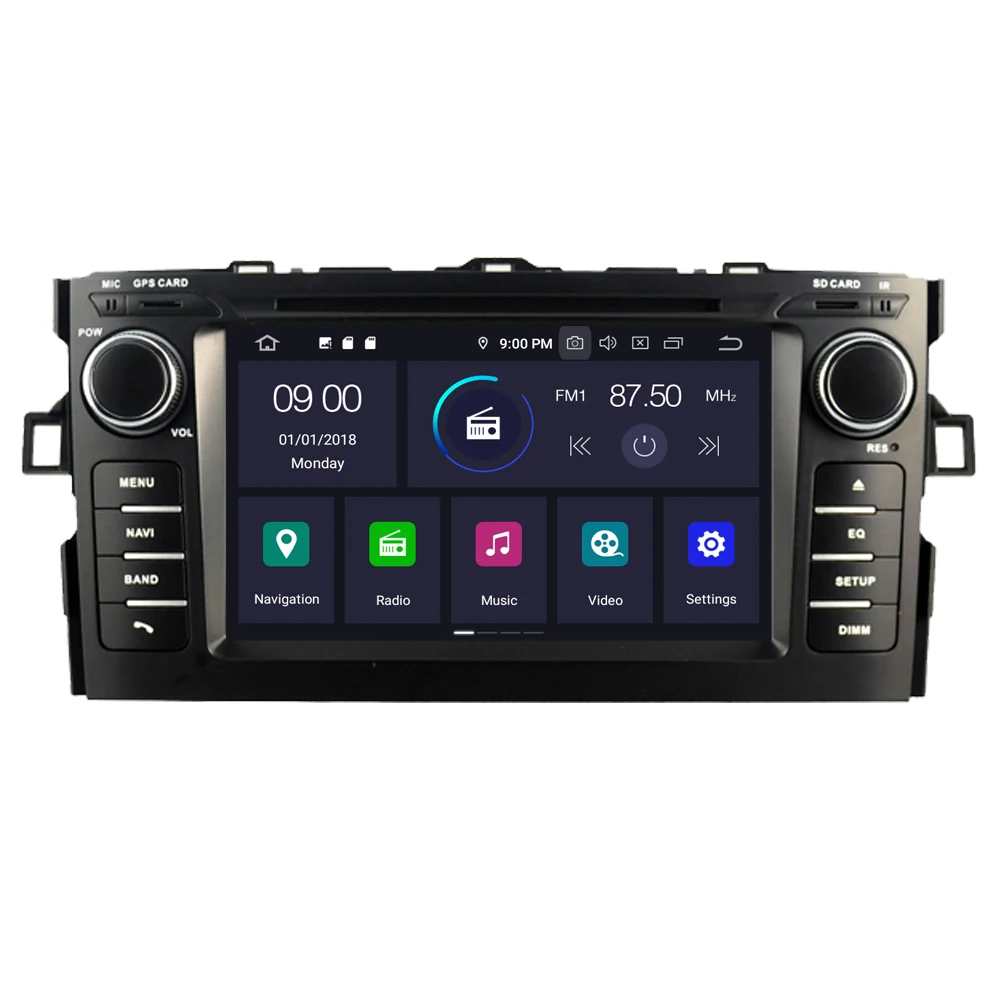 Top RoverOne Car Accessories For Toyota Auris 2008 - 2012 Android 9.0 4G+64G Auris DVD GPS Navigation Head Unit Radio Stereo 1