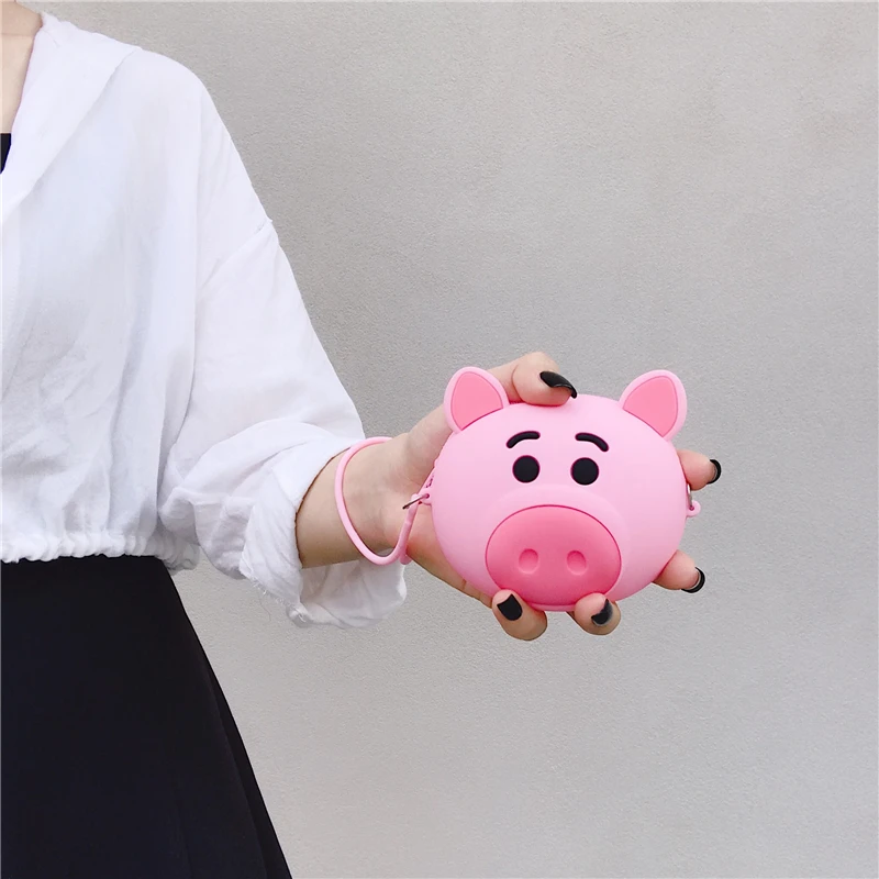 

Korean Cartoon Brand 3D Cute Pink Pig Silicone Wireless Earphone Charging Case For AirPods 1 2 Bluetooth Headset Case Cover