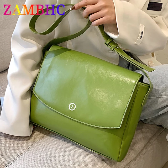 Green Ladies Messenger Bag PU Leather Shoulder Bags for Women 2022 Spring  Large Capacity Female Purses and Handbags Luxury Sac - AliExpress