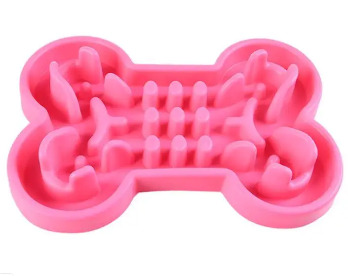 Pink Миска Для Кормления Собаки, Замедленное питание, кормушка для кормления, здоровая мягкая резина, анти-удушье, миски для кошек, Pupply, кормление - Цвет: Pink