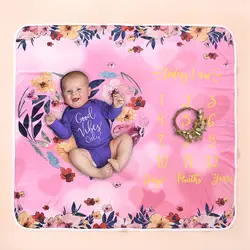 12 месячное детское одеяло-Ростомер ежемесячное детское одеяло s новорожденное мягкое детское фото реквизит цветочное фоновое одеяло фото