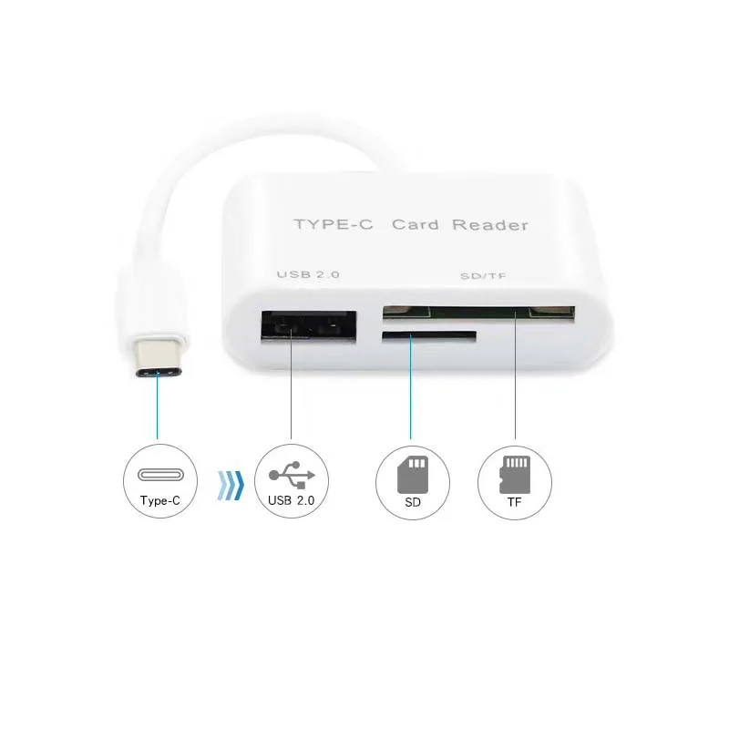 3 в 1 USB кардридер адаптер type C кабель SD Micro SD TF камера подключение для Macbook Pro type-C порт