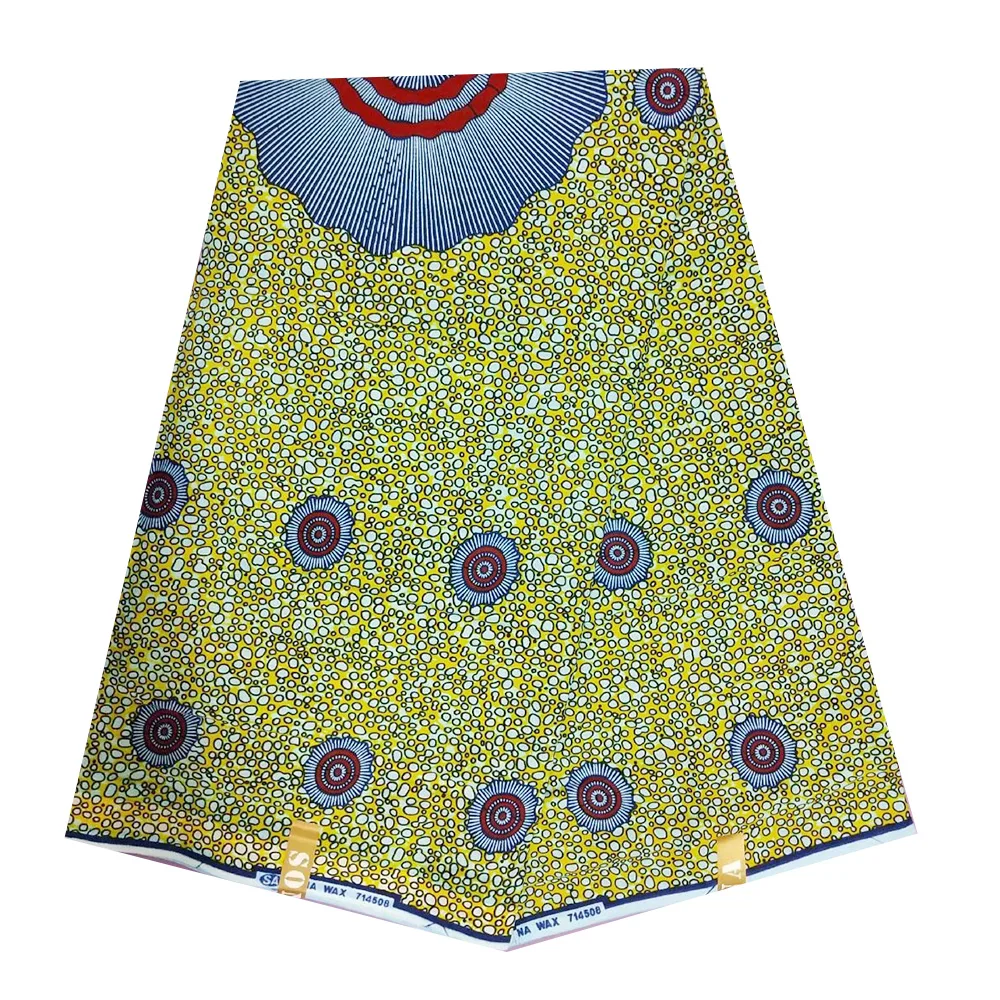 Хлопка африканская настоящий воск Holland блок печати Ткань 6 ярдов Африканский Воск принты из вощенной ткани для вечерние платья - Цвет: NNW0022