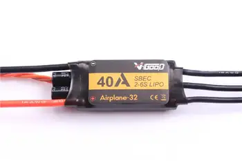 

VGOOD 40A 2-6S 32-Bit Brushless ESC With 5A SBEC for Fixed Wing RC Airplane