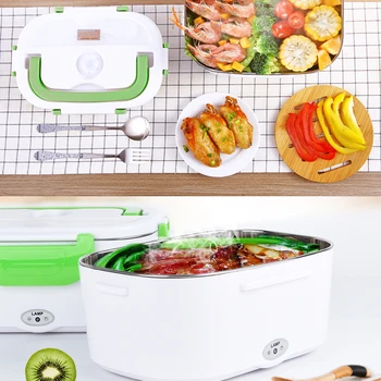 

110V/220V Portable Electric Heating Lunch Box Food-Grade Heated Food Container 304 Stainless Steel Thermal Food Warmer Bento Box