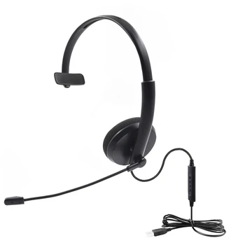 

USB Headset Call Center with Noise Cancelling Mic Volume Adjustable for PC Home Office Customer Service