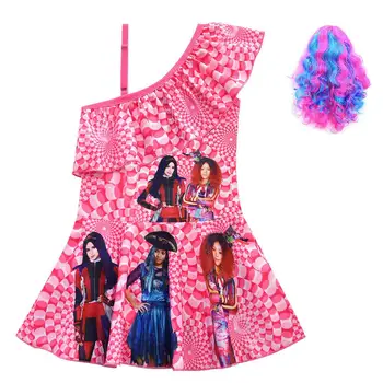 

Kid Grils Swimsuit Descendants 3 Mal Audrey Evie Cosplay Costume Fancy Dress Childrens One-shoulder Tops Skirt Swimwear Children